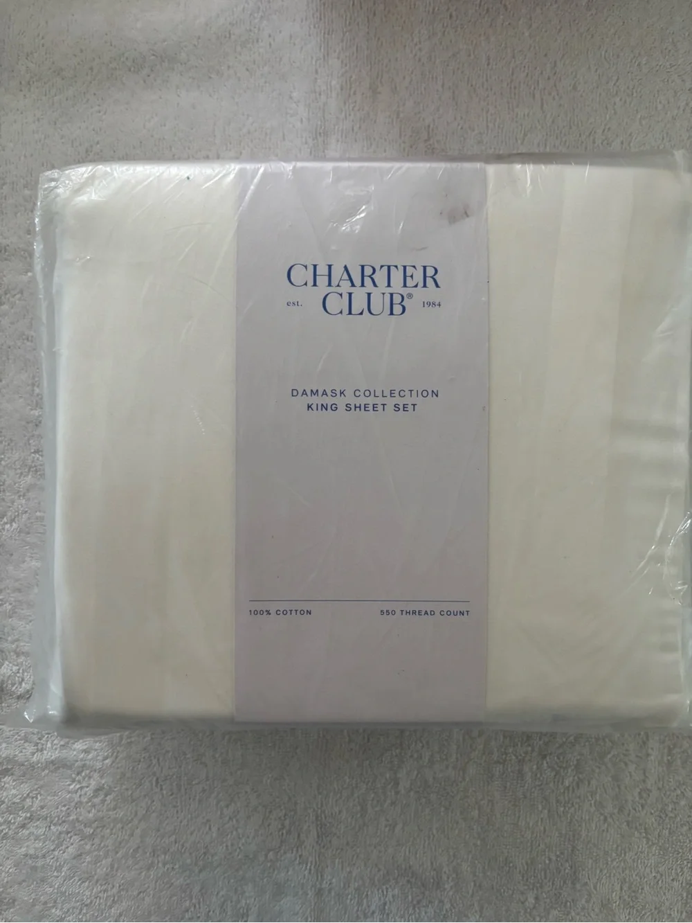 Charter Club Damask Collection King Sheet Set - Ivory Cream